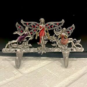 Enamel Rhinestones Fairy Garden Double Wall Hook